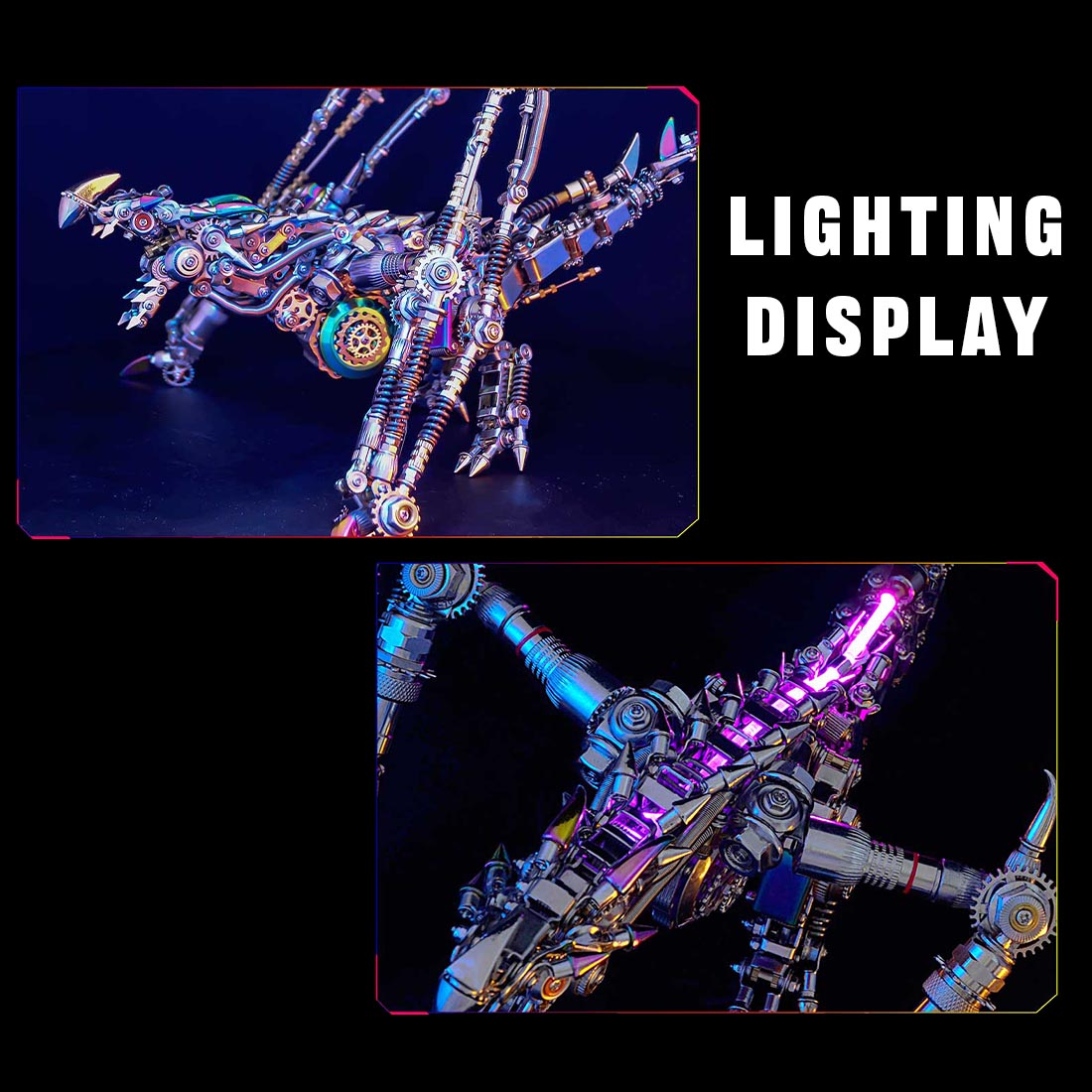 Punk Style Dragon Model with Skeleton Wings 3D DIY Metal Model Kits 1390+PCS - stirlingkit