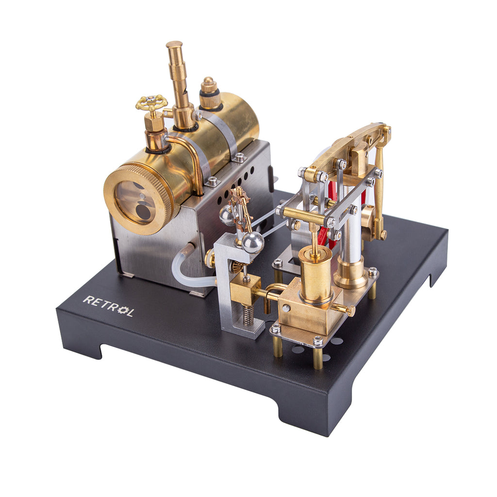 RETROL DIY Steam Beam Engine Model with Boiler & Centrifugal Flyball Governor Model Assembly Kit - stirlingkit