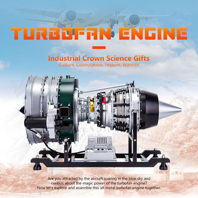 TECHING DIY Twin-spool Turbofan Engine Kits Assembly 1/10 Electric Aircraft Engine DM119 - stirlingkit