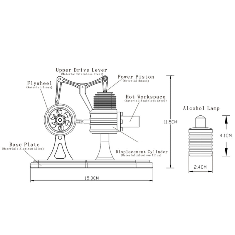 Twin Walking Beam Stirling Engine Model Kits Twin-Cylinder - stirlingkit