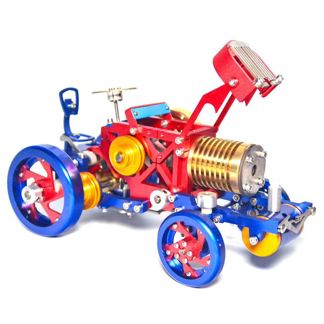Toy Spring Engine Vacuum Fire Stirling Tractor Engine Aluminum Alloy Model Toy for ...