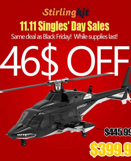 WOLFBUSH AW-911 Airwolf 1/34 Scale RC Helicopter Smart GPS 2.4G 9CH 6G/3D Stunt RC Airplane