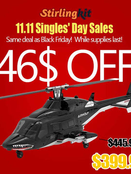 WOLFBUSH AW-911 Airwolf 1/34 Scale RC Helicopter Smart GPS 2.4G 9CH 6G/3D Stunt RC Airplane