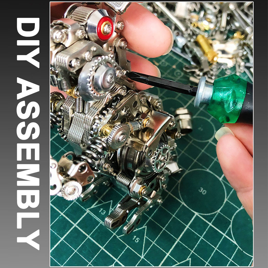 500PCS Punk Mechanical Rabbit DIY Assembly Model 3D Metal Puzzle - stirlingkit
