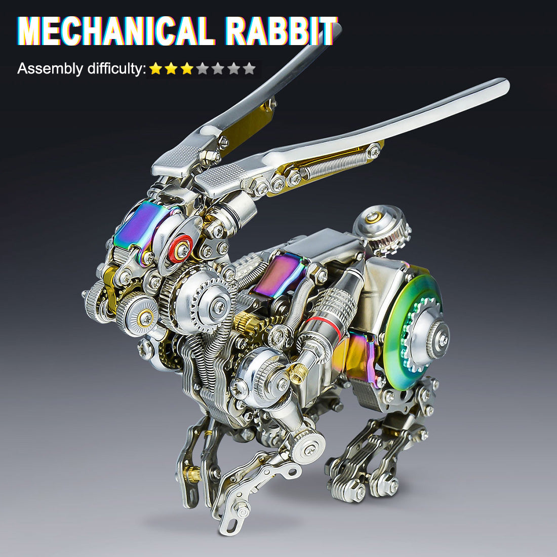 500PCS Punk Mechanical Rabbit DIY Assembly Model 3D Metal Puzzle ...