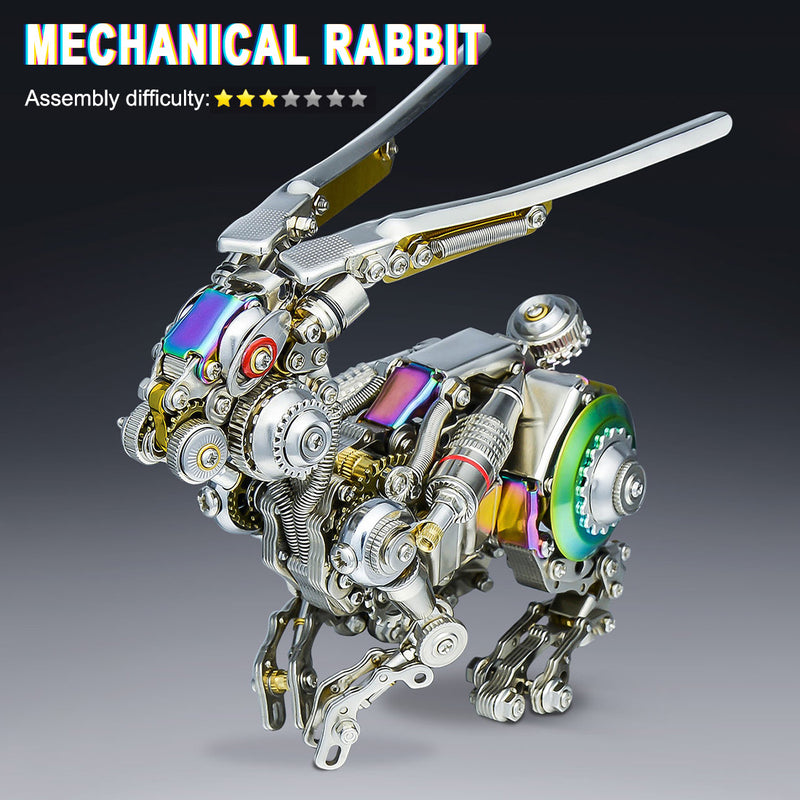500PCS Punk Mechanical Rabbit DIY Assembly Model 3D Metal Puzzle - stirlingkit
