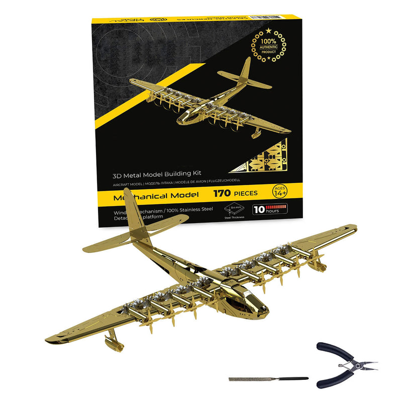 Hughes H-4 3D Metal Mechanical Plane Assembly Model Building Kit for Aviation Lovers