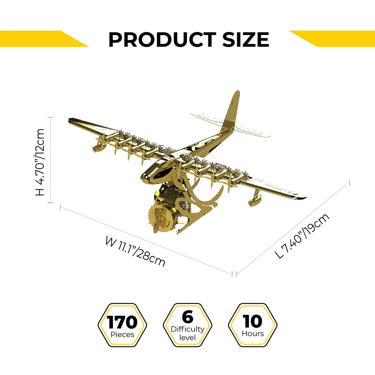 Hughes H-4 3D Metal Mechanical Plane Assembly Model Building Kit for Aviation Lovers - stirlingkit