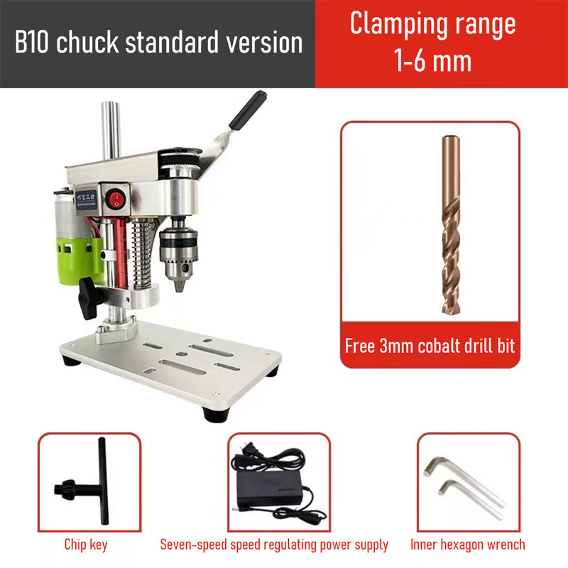 Mini Drill Press Benchtop Drill Press with B10 Chuck for Engine Model Making - stirlingkit