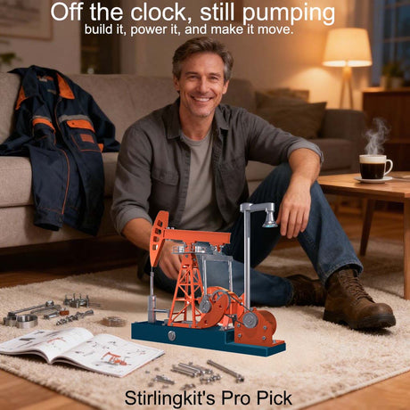 Teching 219pcs 3D Metal Pumping Unit Model DIY Assembly Model Science Education Toy Gift - stirlingkit