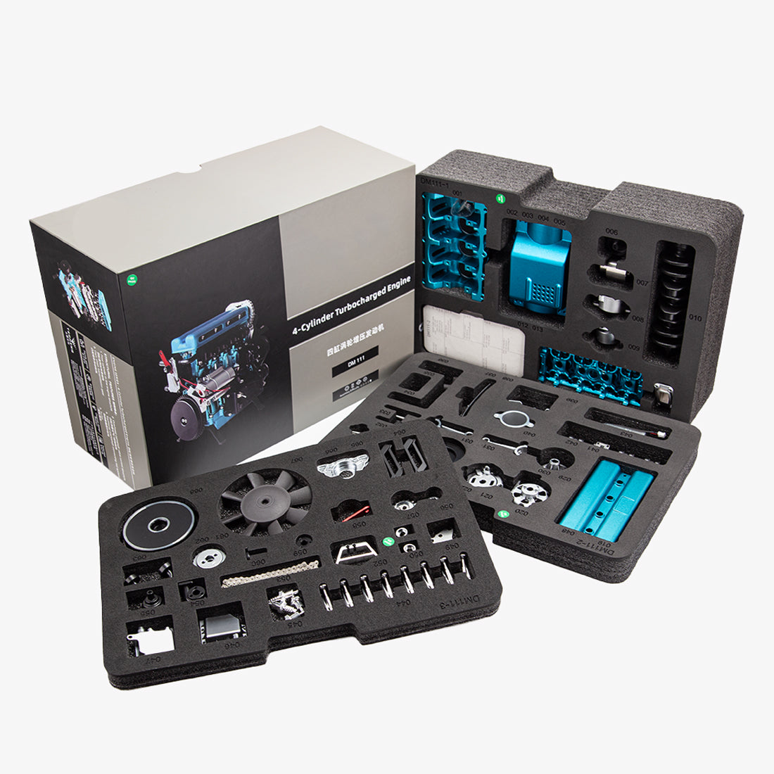 TECHING Build Your Own 4 Cylinder Engine Kits for Adults with Turbocharger DM111 Upgrade - stirlingkit