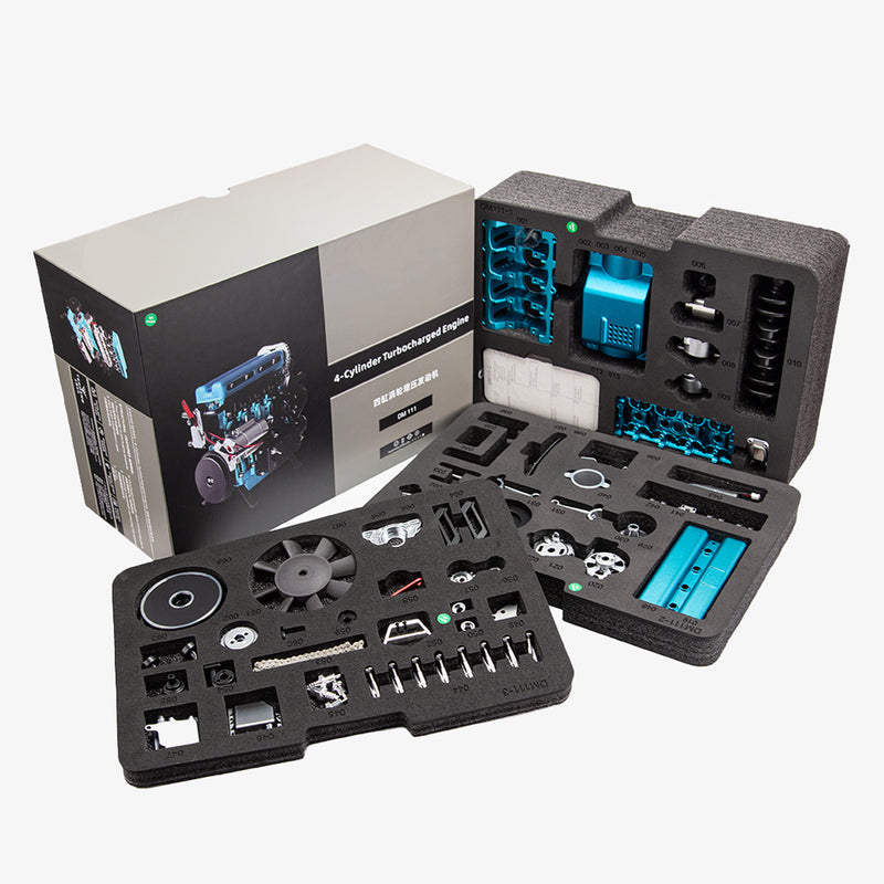 TECHING Build Your Own 4 Cylinder Engine Kits for Adults with Turbocharger DM111 Upgrade - stirlingkit
