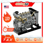 TECHING Workable Mini Diesel Engine Metal Model Kits DIY OHV 4-cylinder Engine - stirlingkit