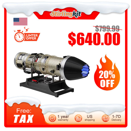 TECHING DM135 1/10 Turbofan Engine Model Kit that Works F35 Military Fighter Jet Engine Kits 600+PCS