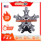 TECHING DIY 5 Cylinder Electric Mechanical Aircraft Radial Engine Model Kits That Runs 250+pcs - stirlingkit