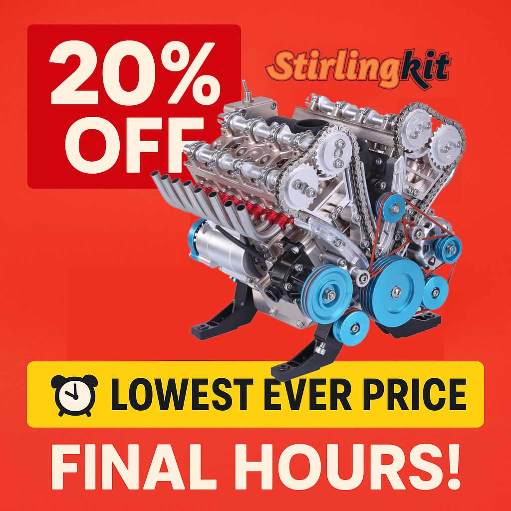 Teching V8 Mechanical Metal Assembly DIY Car Engine Model Kit 500+Pcs Educational Experiment Toy - stirlingkit