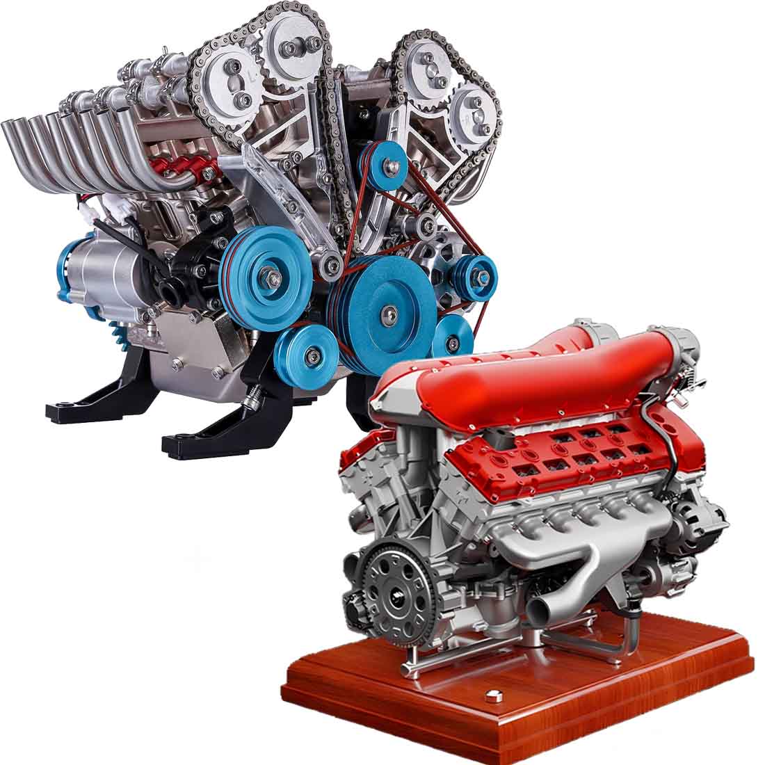 Teching V8 Mechanical Metal Assembly DIY Car Engine Model Kit 500+Pcs Educational Experiment Toy - stirlingkit