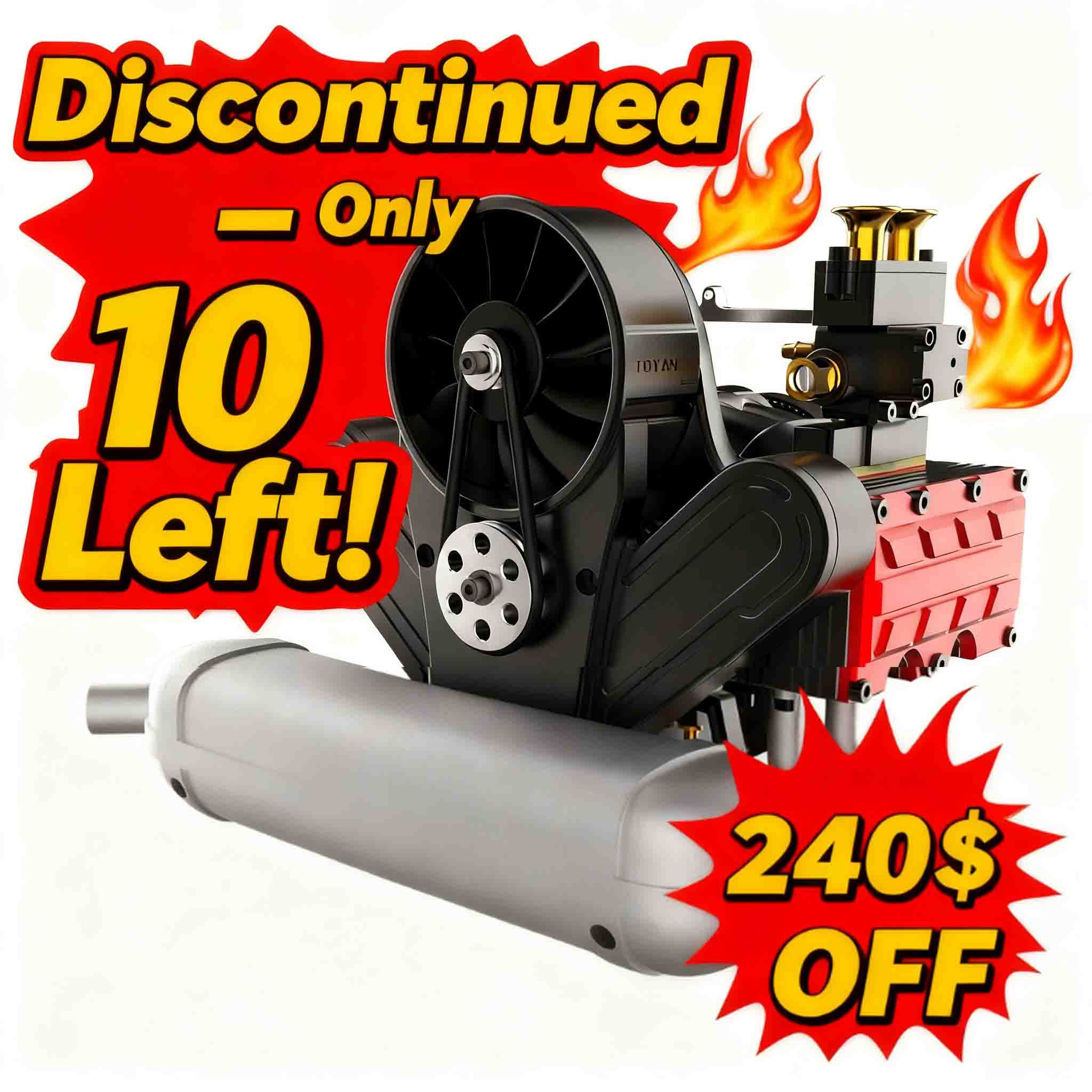 TOYAN FS-B400 14cc Horizontally Opposed Flat-Four Four-Stroke Nitro Model DIY Engine Kits