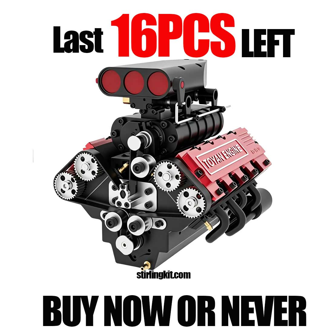 Toyan V8 FS-V800 28cc Engine RTR Nitro Engine Model Kits with Supercharger - stirlingkit
