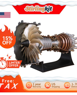 Jet Aircraft Turbofan Engine Kits STEM Plastic Hobby 1/20 Scale Model