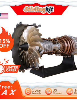 Jet Aircraft Turbofan Engine Kits STEM Plastic Hobby 1/20 Scale Model