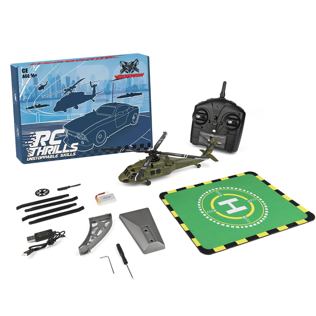 WL K270 UH-60L 2.4G 4CH 170-Class RC Helicopter RTF 4-Rotor Flybarless Optical Flow - stirlingkit