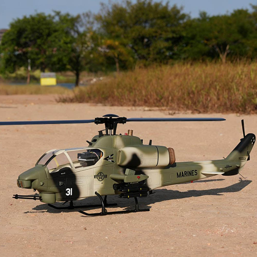 WOLFBUSH & ROBAN AH-1W Cobra 470-Class Military GPS Large RC Helicopter Model 2.4G 6CH - stirlingkit