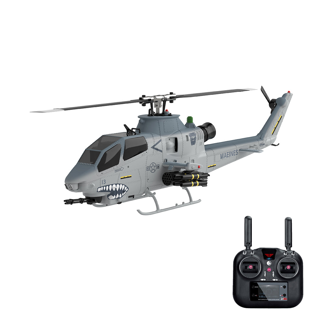 YU XIANG F112S AH-1 Cobra Attack RC Helicopter 2.4G 9CH 200 Class Military Airplane RTF