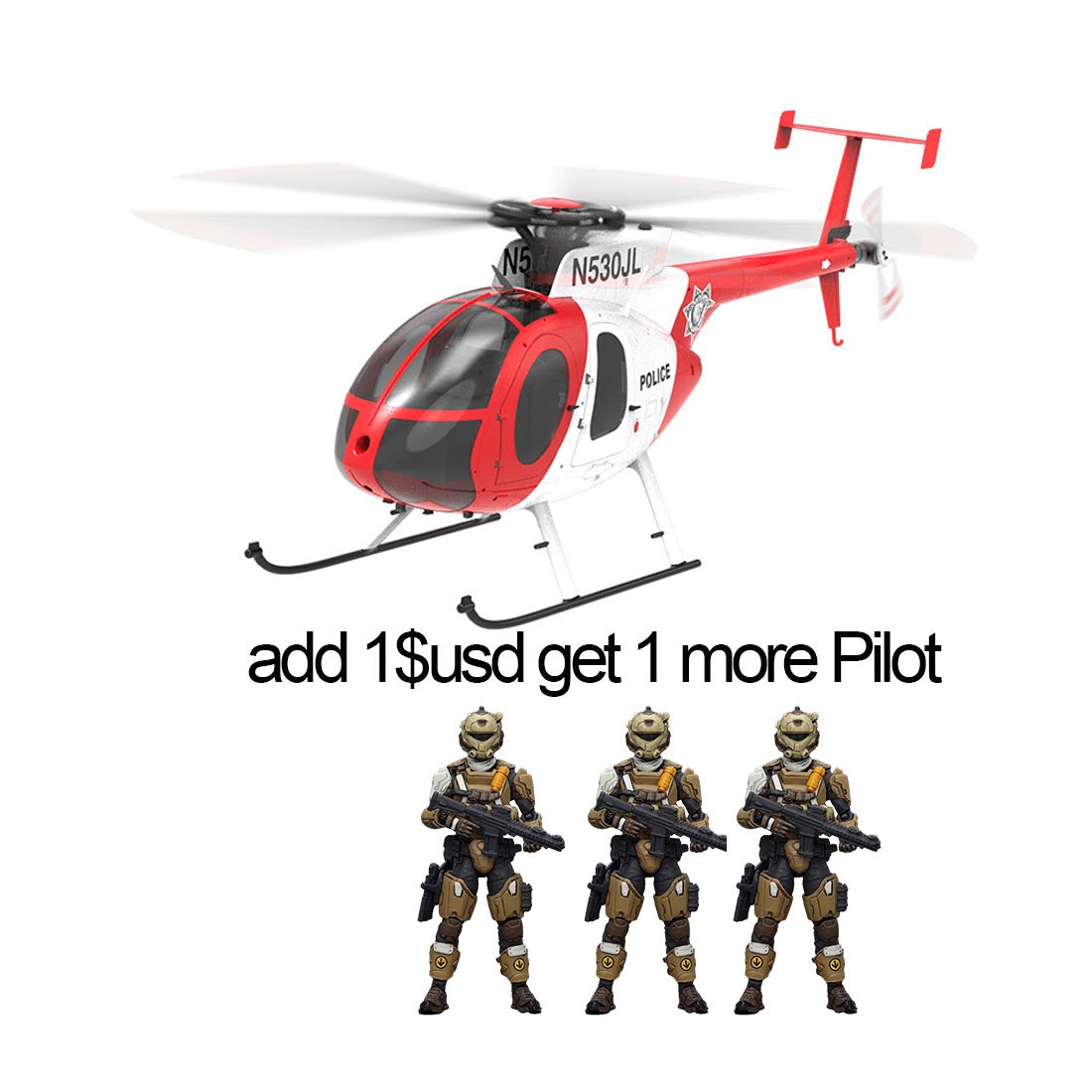 YU XIANG F119S MD500 MH-6 Little Bird Military GPS RC Helicopter Model RTF 1/16 Scale 250-Class 2.4G 9CH 6G/3D & Openable Cockpit - stirlingkit