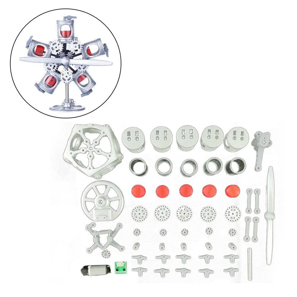 Assembly Radial Engine Model 5 Cylinder Star Engine Toy Collection Decoration - stirlingkit