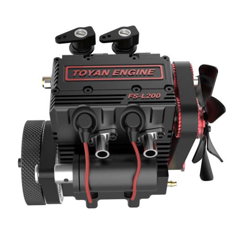 TOYAN FS-L200 Two Cylinder Four Stroke Nitro RC Engine Model For 1/10 1/12 1/14 RC Car Ship Model - stirlingkit