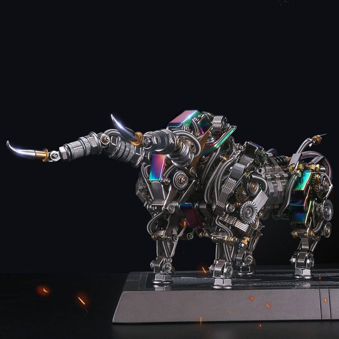 1087Pcs Metal Puzzle Model Kit 3D DIY Mechanical Bull Assembly Jigsaw Crafts - stirlingkit