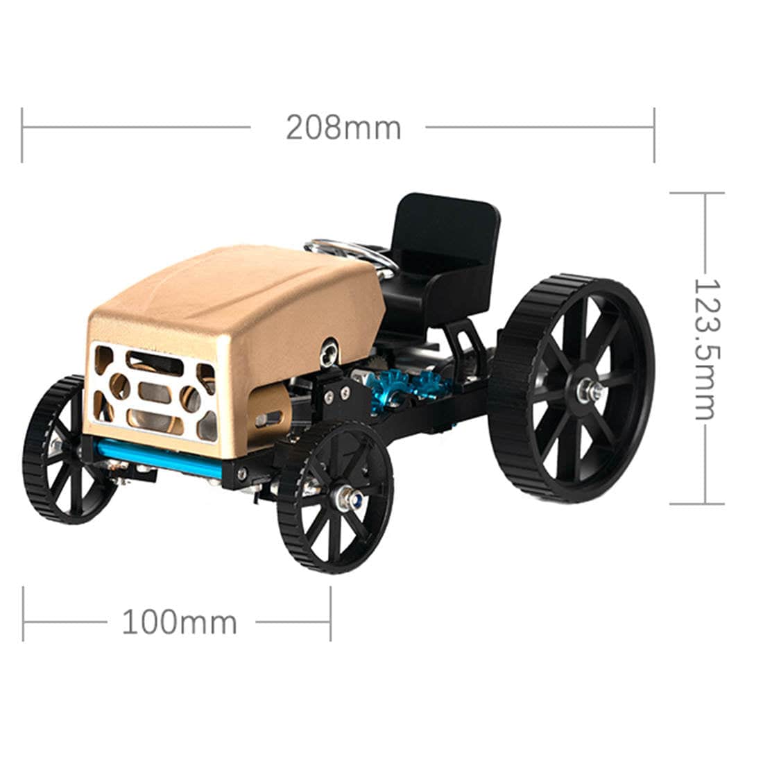 Teching Creative All-metal Retro Car Model High Challenge Assembled Electric Model Kit - stirlingkit