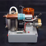 18 Grade Methanol Engine Brass Flywheel Straight Exhaust Pipe Engine with Voltage Display Switch - stirlingkit