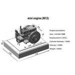 M12 2.6cc Mini 4 Stroke Gasoline Engine Model Water-cooled Cooling Structure - stirlingkit