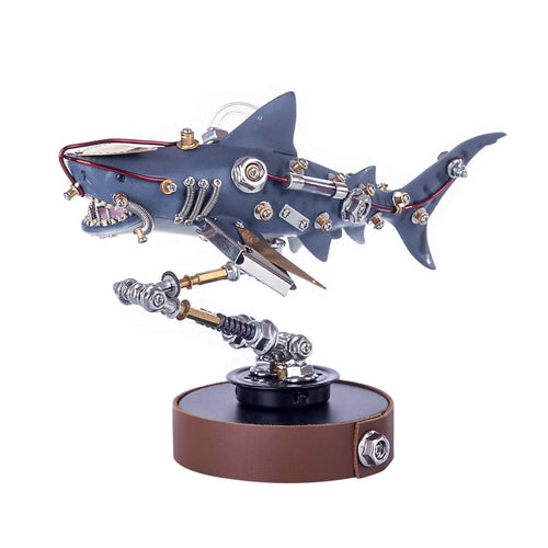 217Pcs DIY Metal Mechanical Variant Beast 3D Shark Assembly Puzzle Model Kit - stirlingkit