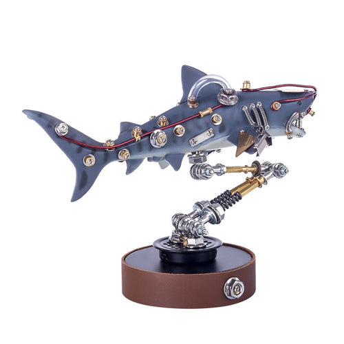 217Pcs DIY Metal Mechanical Variant Beast 3D Shark Assembly Puzzle Model Kit - stirlingkit