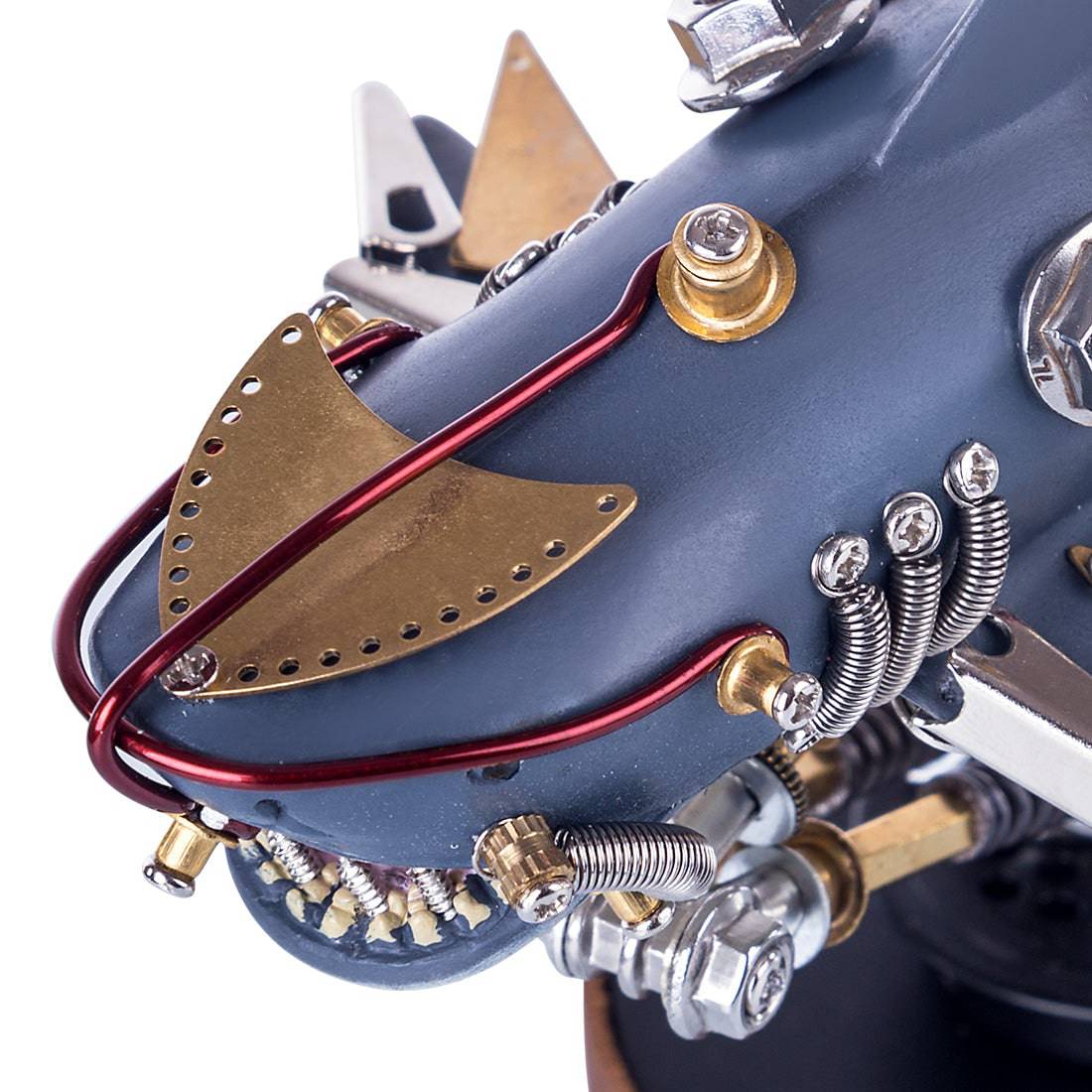 217Pcs DIY Metal Mechanical Variant Beast 3D Shark Assembly Puzzle Model Kit - stirlingkit