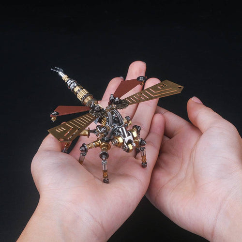 243Pcs Metal Insect Puzzle Model Kit 3D DIY Mechanical Assembly Jigsaw Crafts - Dragonfly - stirlingkit