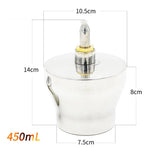 75 x 140mm 450ml Anti Explosion Leak Proof Stainless Steel Lab Alcohol Burner Lamp for Stirling Engine External Combustion Engine Model - stirlingkit