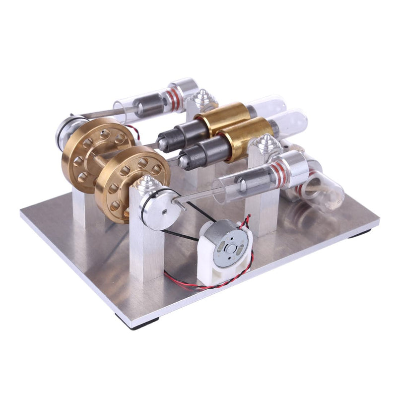 Hot Air Stirling Engine High-Power Quartz Double-Cylinder Stirling Generator Model Toy - stirlingkit