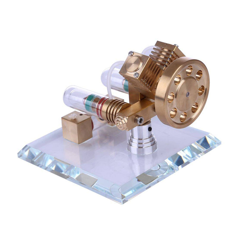 Stirling Engine Kit V Shape Model Free-piston Double-cylinder High-end Creative Gifts for Collection - stirlingkit