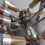 Stirling Engine Kit V-shape 4-Cylinder V4 Parallel Micro External Combustion Engine Model - stirlingkit