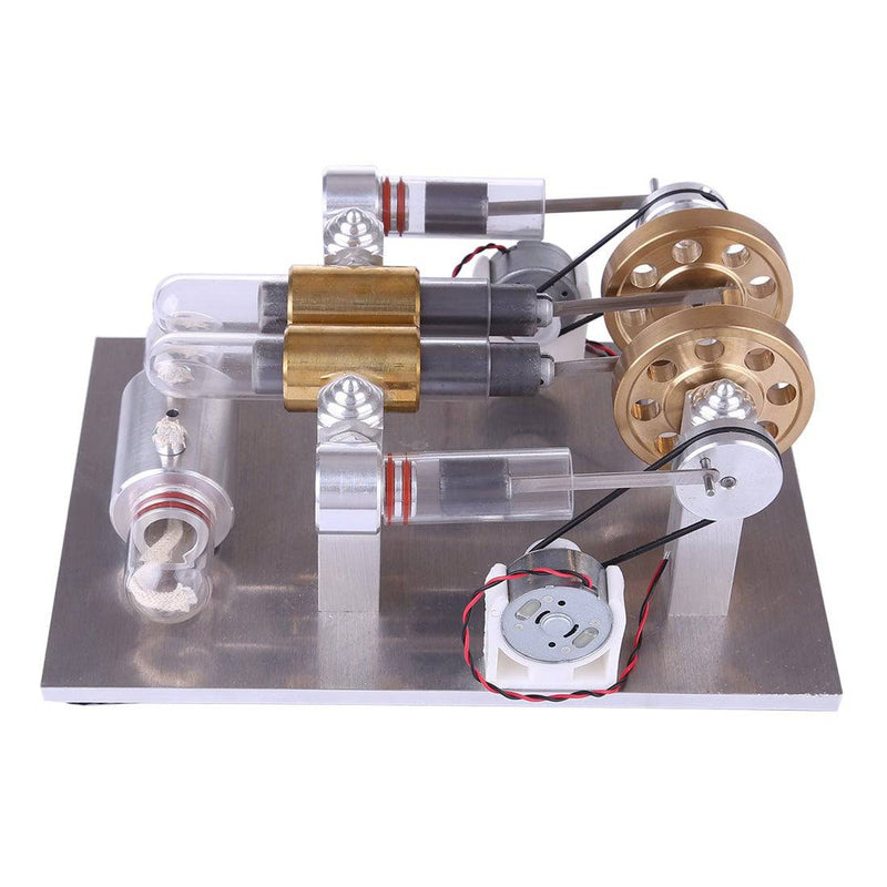 Hot Air Stirling Engine High-Power Quartz Double-Cylinder Stirling Generator Model Toy - stirlingkit