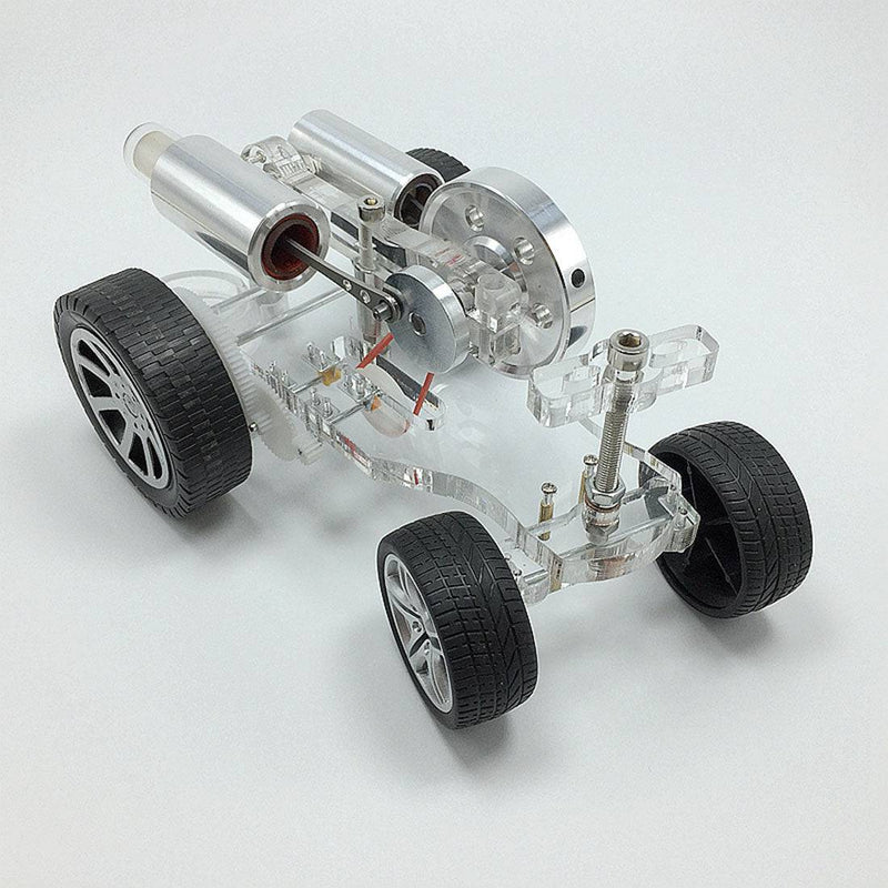 Stirling Engine Car Model Kit Physical Experiment Engine with Advanced Rubber Wheel - stirlingkit