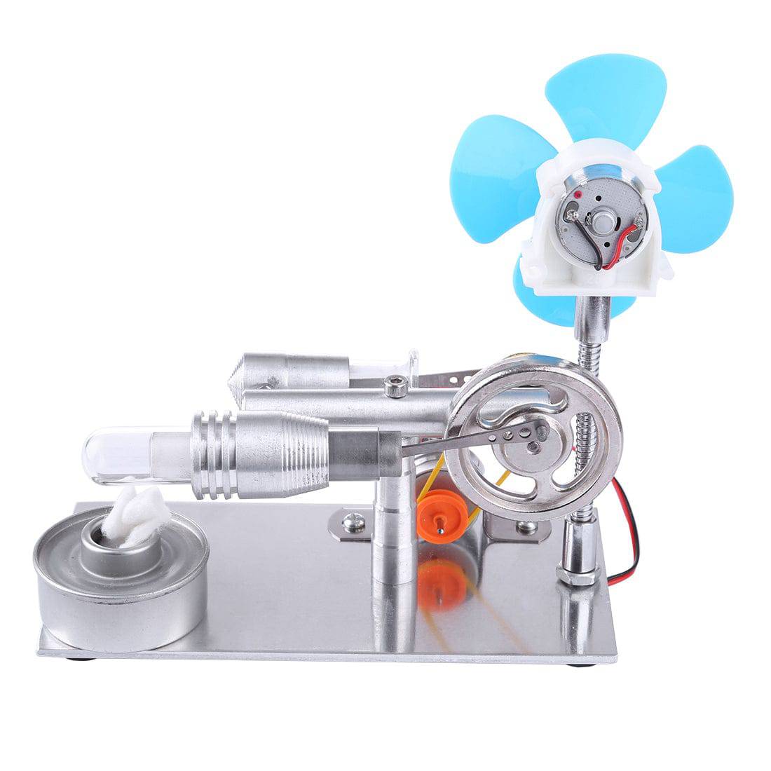 Stirling Engine Kit Single Air Stirling Engine Motor Engine Model Toy with Bulb and Fan - stirlingkit