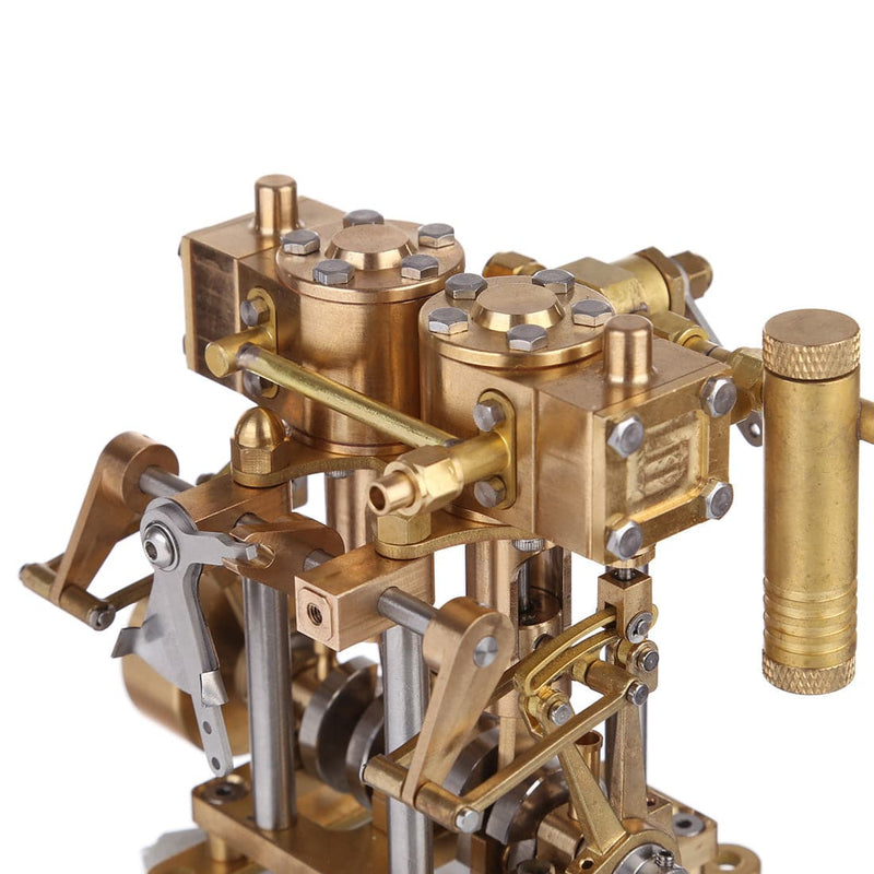 Two Cylinder Reciprocating Steam Engine Model Mini Brass Double Cylinder Reciprocating Engine Model - stirlingkit