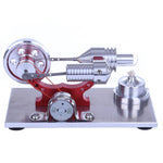 Hot Air Stirling Engine Colourful LED Single Flywheel Education Toy Electricity Power Generator - stirlingkit