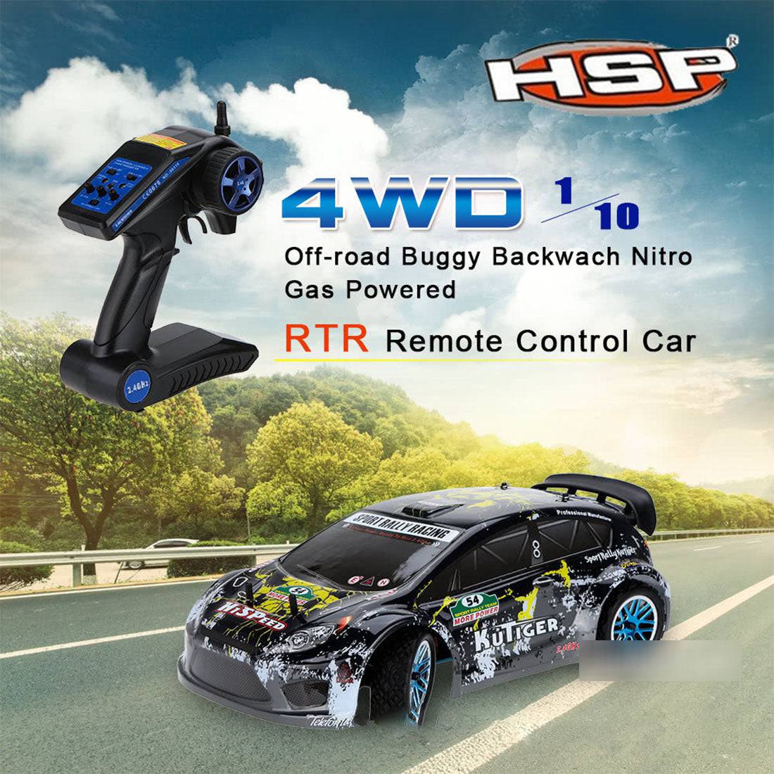 Hsp Racing Remote HSP 94177 1/10 2.4G 4WD 18cxp Engine Rc Car Nitro Powered Sport Rally ...