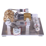 Hot Air Stirling Engine High-Power Quartz Double-Cylinder Stirling Generator Model Toy - stirlingkit